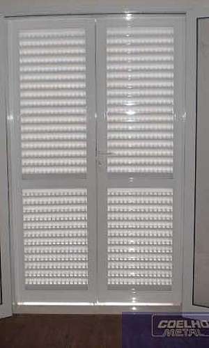 Porta balcão branca de alumínio Porta balcão branca de alumínio